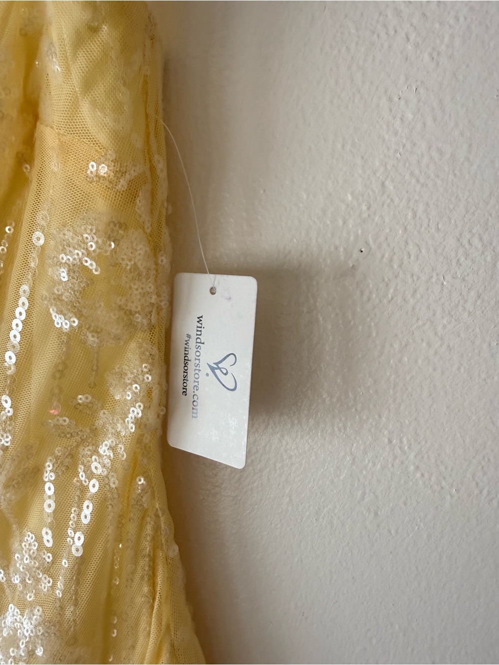 Windsor Yellow Sequin Spaghetti Strap Mini Dress - Picture 3 of 6